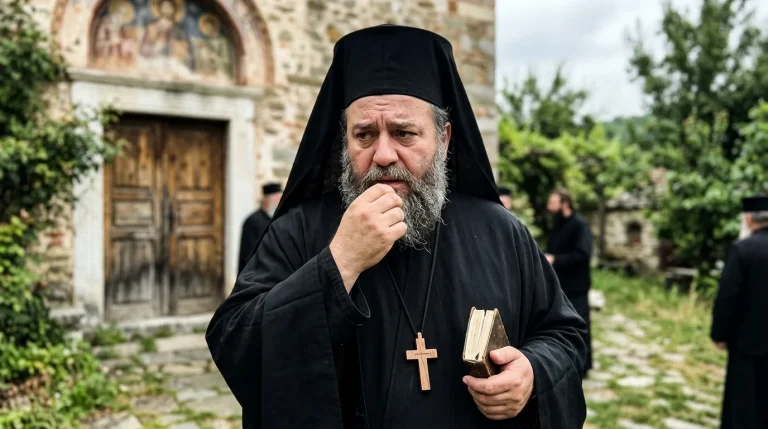 Today's vespers evening prayer Guide | Western Church 2 Eastern Orthodox priest holding a cross discussing Zionism beliefs (AI Generated Image)
