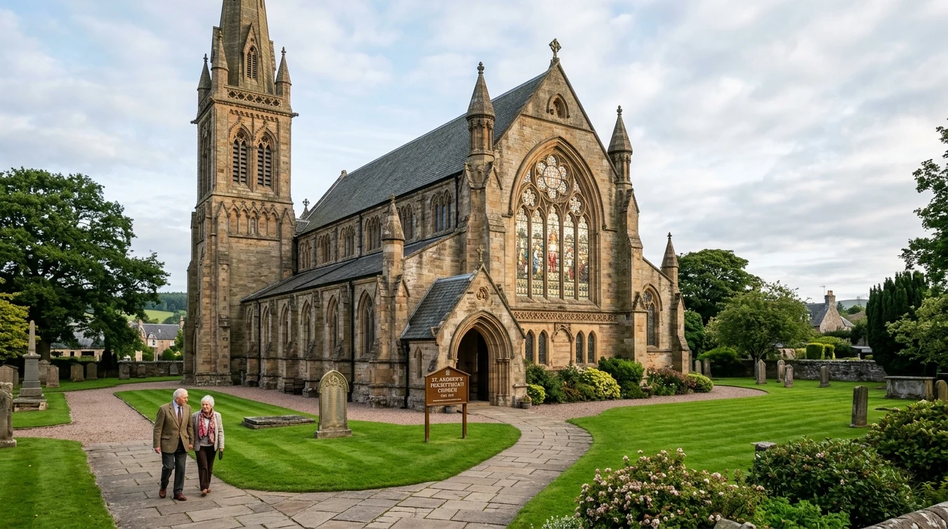 Historic Canterbury Presbyterian Church and kirk yard (AI Generated Image)