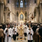 Catholic Mass Process — Step-by-Step Guide | Western Church 2 Solemn Catholic Mass liturgical procession towards high altar (AI Generated Image)